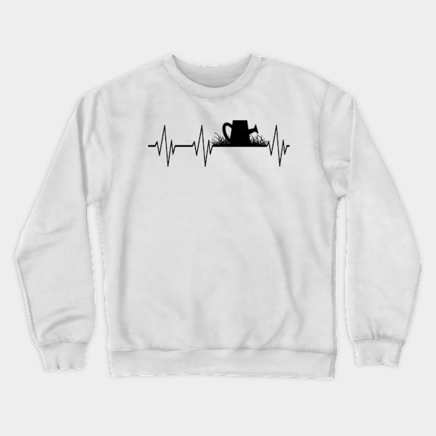 Watering Can Heartbeat Gardening Gardener Gift Crewneck Sweatshirt by larfly